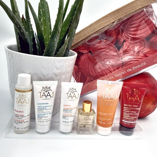 TAAJ | Trousse L'Ayurveda Secret de Beauté Douche Douce Éliminatrice d'Impuretés | Hydratante et Protéatrice | Peau Douc