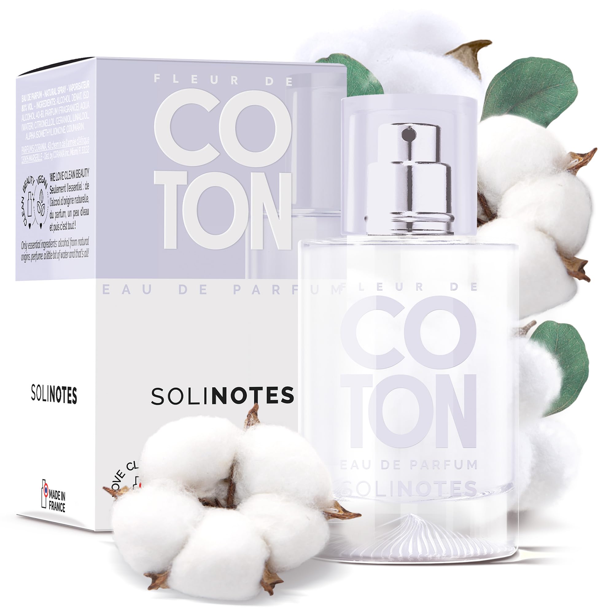 Parfum Femme SOLINOTES Coton | Floral et Apaisante - Parfum Parfaire en Cadeau - 50 ml